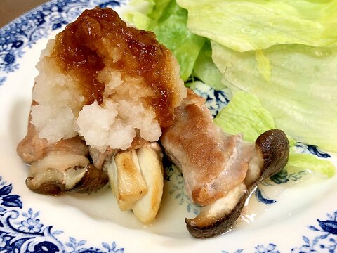 糖質オフ♪エリンギ肉巻きの梅ポンおろし乗せ